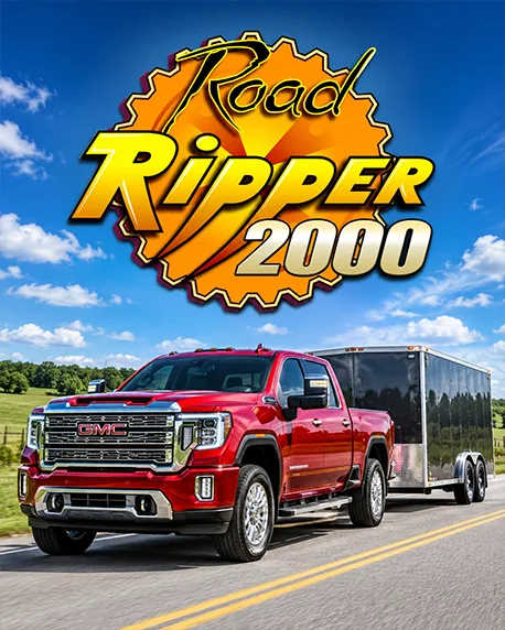 Road Ripper 2000 with a red pickup towing an enclosed utility trailer